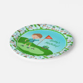 男のクール子のゴルフをテーマにした誕生日パーティー ペーパープレート (アングル)