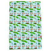 男のクール子のゴルフをテーマにした誕生日パーティー ミディアムペーパーバッグ (正面)