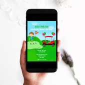 男のクール子のゴルフをテーマにした誕生日パーティー 招待状