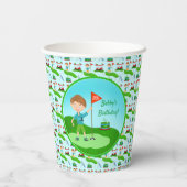 男のクール子のゴルフをテーマにした誕生日パーティー 紙コップ (裏面)