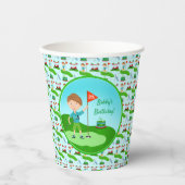 男のクール子のゴルフをテーマにした誕生日パーティー 紙コップ (正面)