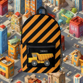 男のクール子の建築ダンプトラック名を追加 プリントバックパック