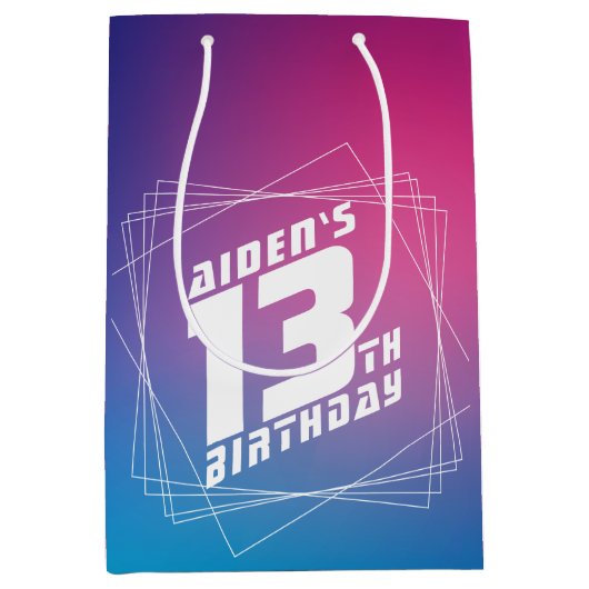 男のクール子の誕生日パーティー ミディアムペーパーバッグ (正面)