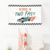 男のクール子2速2番目の誕生日ホットカー 横断幕 (インサイチュ)