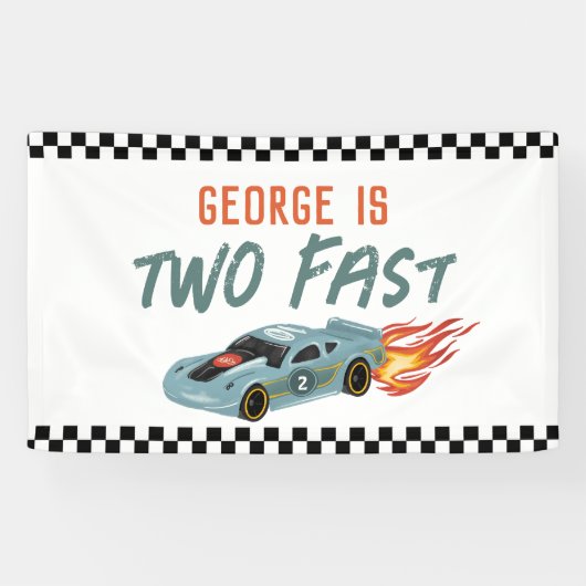 男のクール子2速2番目の誕生日ホットカー 横断幕 (横)