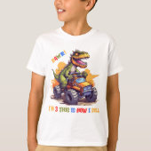 男のクール子3位の誕生日の先史時代の恐竜 Tシャツ (正面)