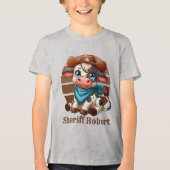 男のクール子sheriff追加文字牛 トライブレンドＴシャツ (正面)