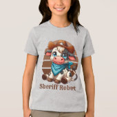 男のクール子sheriff追加文字牛 トライブレンドＴシャツ (正面)