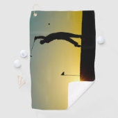 男のゴルフデザイン遊ゴルフタオルのシルエット ゴルフタオル (インサイチュ)