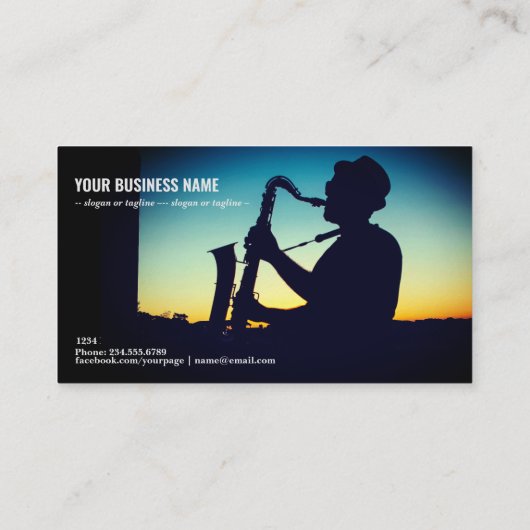 男のサクソフォン遊のシルエット 名刺 (裏面)