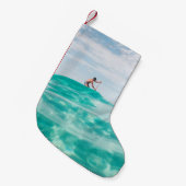 男のサーフィン スモールクリスマスストッキング (正面 (吊り時))