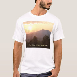 男のシャツ、スモーク素晴らしの山 Tシャツ