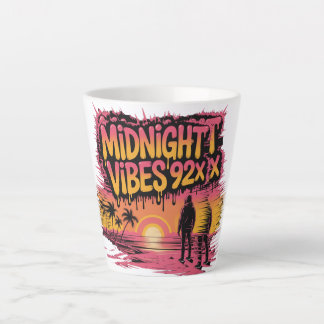 男のシルエットビーチラテマグカップ カフェラテマグ