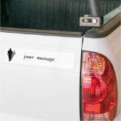 男のシルエット バンパーステッカー (トラック上)