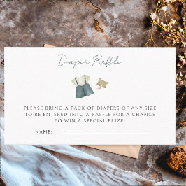 男のシンプル子の服の水の色ベビーシャワー エンクロージャーカード