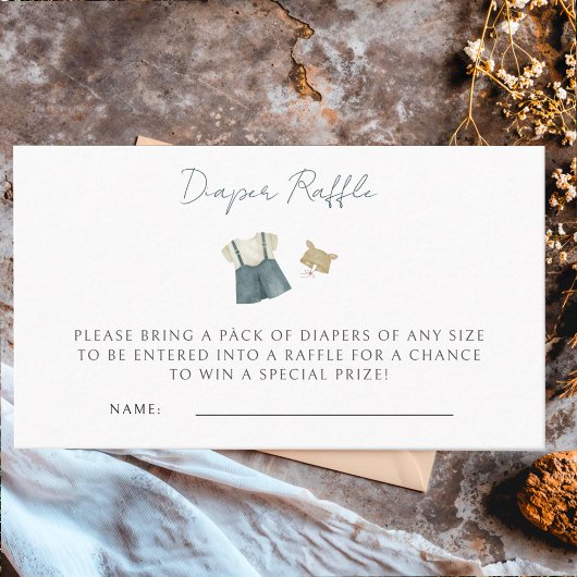 男のシンプル子の服の水の色ベビーシャワー エンクロージャーカード