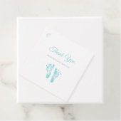 男のシンプル子の赤ちゃんシャワーありがとう青い足跡 フェイバータグ