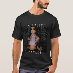 男のスカーレット·テイラー「黒と青」シャツ Tシャツ