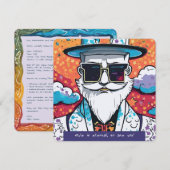 男のスタイリッシュはがき 招待状 (正面/裏面)