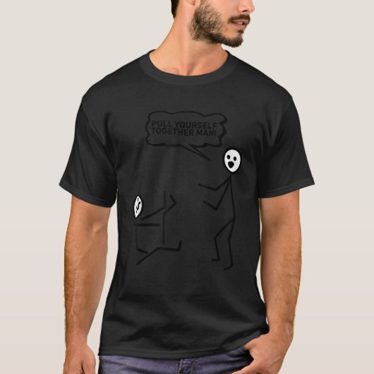 男のステックフィギュアPを一緒にプル Tシャツ (正面)