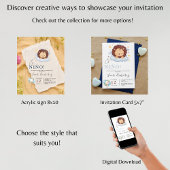 男のスペインの子の赤ちゃんシャワーライオンQrコードベビーレジストリ 招待状