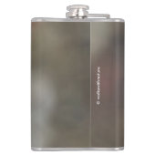 男のダウンしたウッドペッカーのプロフィール フラスク (裏面)