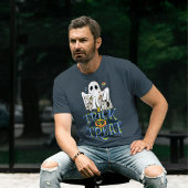 男のハロウィーンTシャツをトリックまたはトリートする Tシャツ