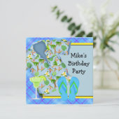 男のバーベキュー マルガリータ 誕生日パーティー 招待状 (スタンド正面)