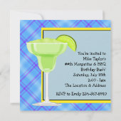 男のバーベキュー マルガリータ 誕生日パーティー 招待状 (裏面)