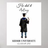 男のパーソナライズされた卒業式，男の子のための卒業 ポスター (正面)