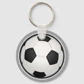 男のパーソナライズされた子と自分の色のためのサッカーの贈り物 キーホルダー (裏面)