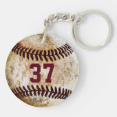 男のパーソナライズされた子に安い野球の贈り物 キーホルダー (裏面)