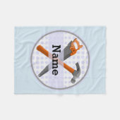 男のパーソナライズされた子のための名前付きツールデザイン。 フリースブランケット (正面(横))