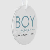 男のパーソナライズされた子のママ オーナメント (正面)