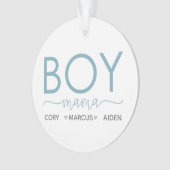 男のパーソナライズされた子のママ オーナメント (正面)