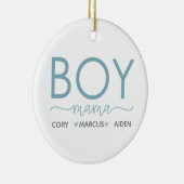 男のパーソナライズされた子のママ セラミックオーナメント (右)