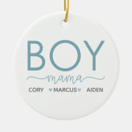 男のパーソナライズされた子のママ セラミックオーナメント