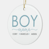 男のパーソナライズされた子のママ セラミックオーナメント (左)