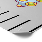 男のパーソナライズされた子のルーラーの成長グラフ ポスター (角)