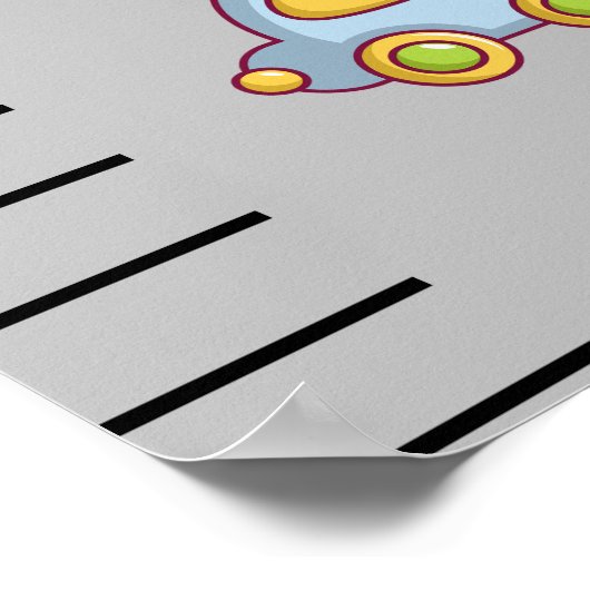 男のパーソナライズされた子のルーラーの成長グラフ ポスター (角)