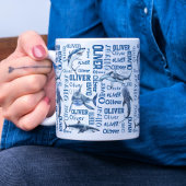 男のパーソナライズされた子の名前のマグサメ飲料パイ ツートーンマグカップ