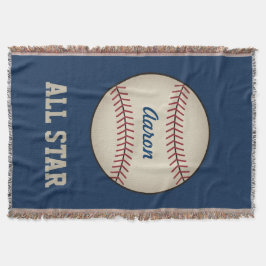 男のパーソナライズされた子の寝室の野球の毛布ギフト スローブランケット
