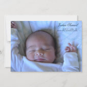 男のパーソナライズされた子の誕生告知 マグネット招待状 (正面)