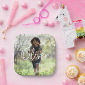 男のパーソナライズされた子の誕生日かわいい ペーパープレート (パーティー)