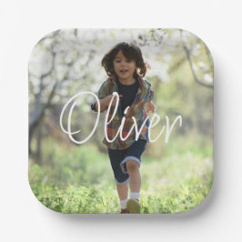 男のパーソナライズされた子の誕生日かわいい ペーパープレート