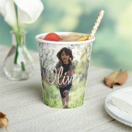 男のパーソナライズされた子の誕生日かわいい 紙コップ