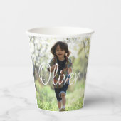 男のパーソナライズされた子の誕生日かわいい 紙コップ (正面)