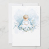 男のパーソナライズされた子の誕生日と洗礼 招待状 (裏面)