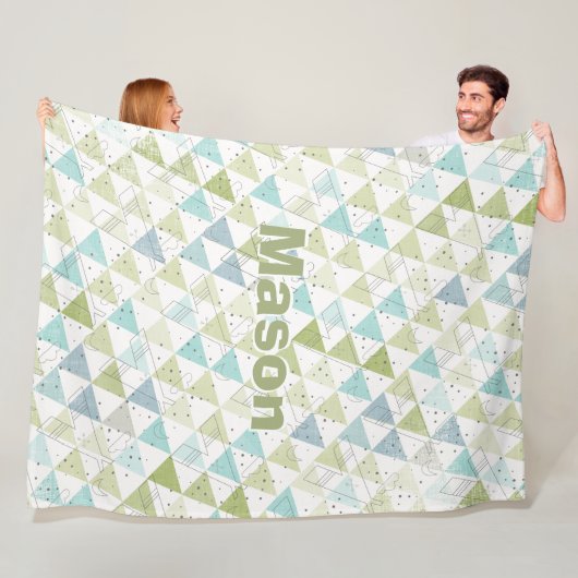 男のパーソナライズされた子の部屋のテペモダンパターン フリースブランケット (インサイチュ)