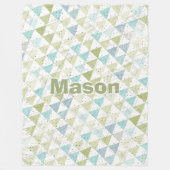 男のパーソナライズされた子の部屋のテペモダンパターン フリースブランケット (正面)